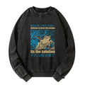 Kyoto-Lion Violence Is Never The Answer Its The Solution Washed Sweatshirt