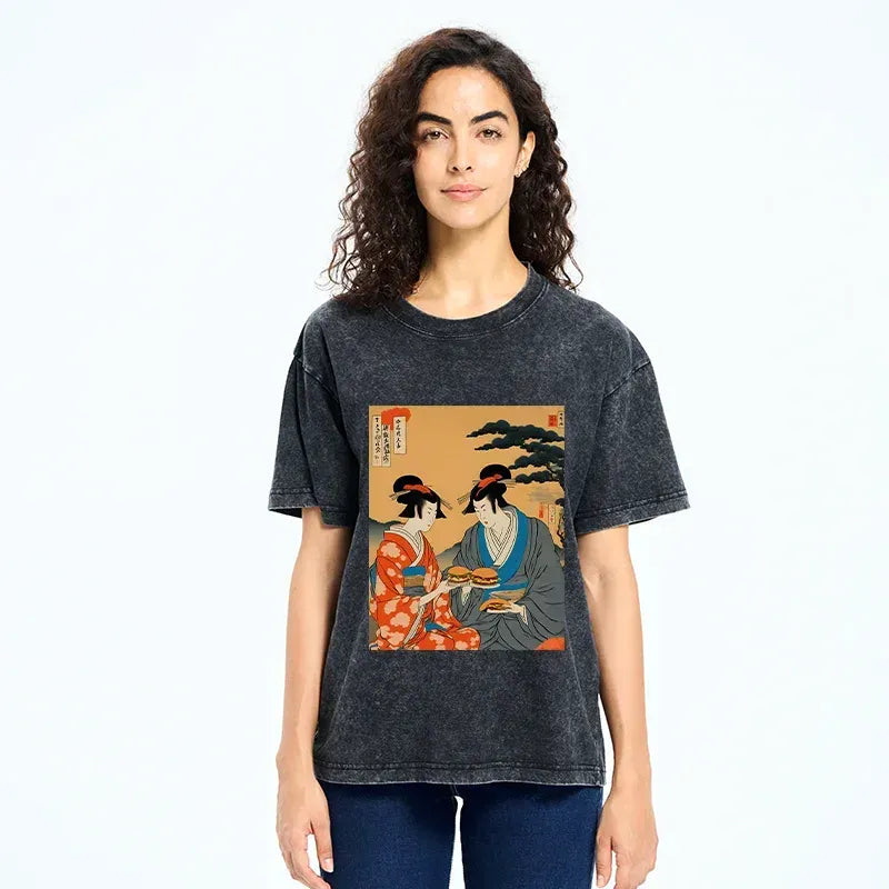 funny geisha burger t-shirt for summer