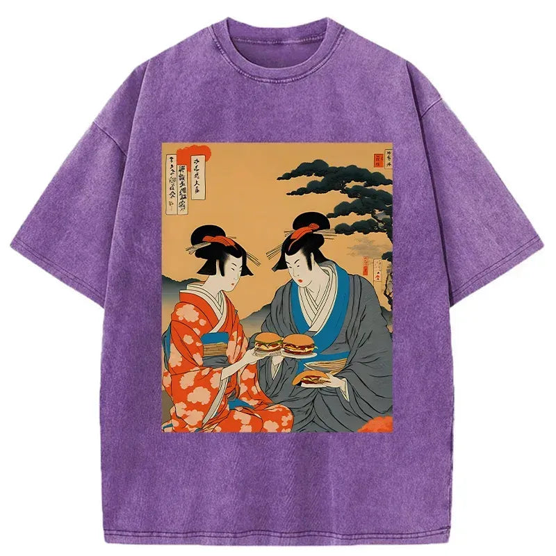 funny geisha burger t-shirt for summer