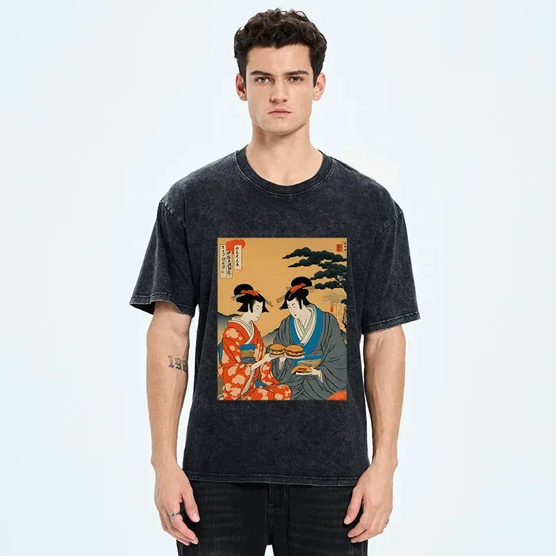 funny geisha burger t-shirt for summer