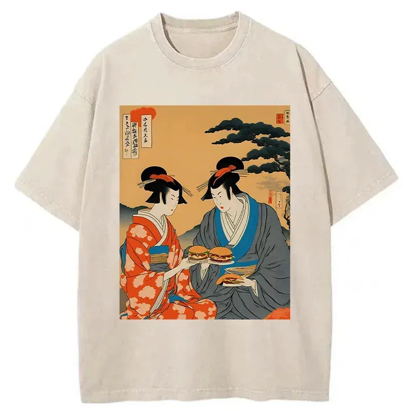 funny geisha burger t-shirt for summer