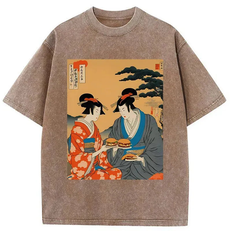kyoto lion washed geisha t-shirt