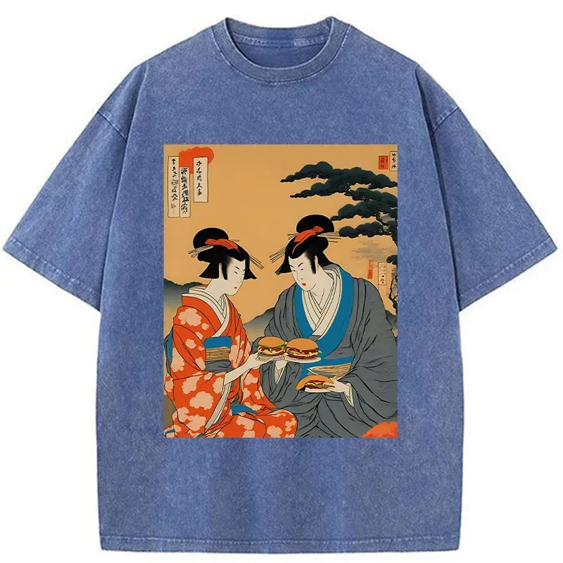 kyoto lion washed geisha t-shirt