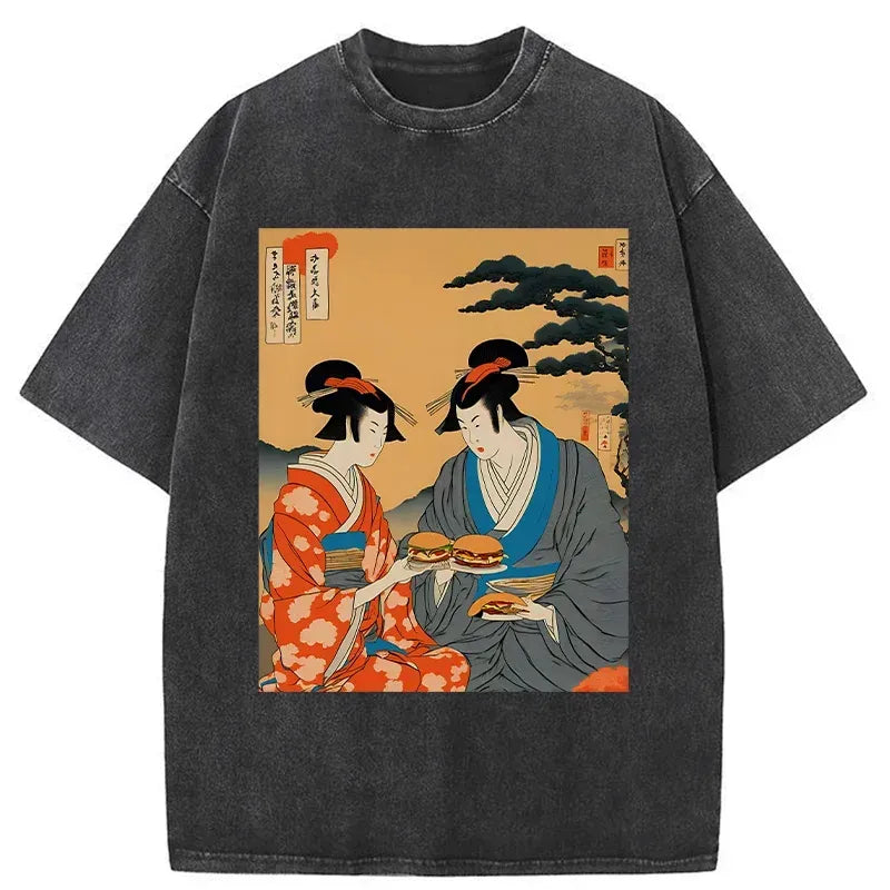 funny geisha burger t-shirt for summer