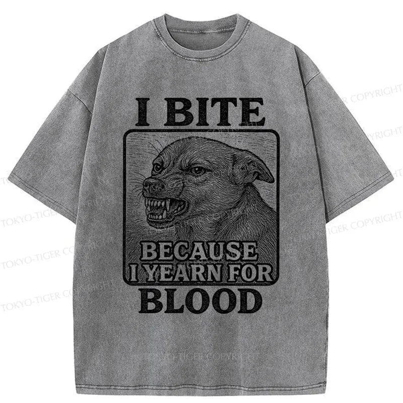 Japanese Angry Dog Washed T-Shirt
