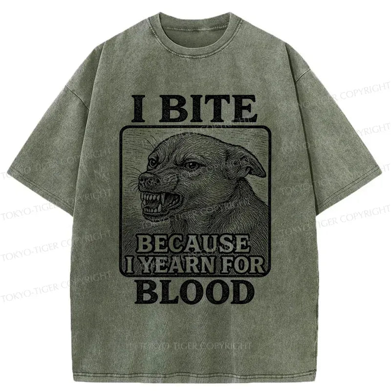 Japanese Angry Dog Washed T-Shirt