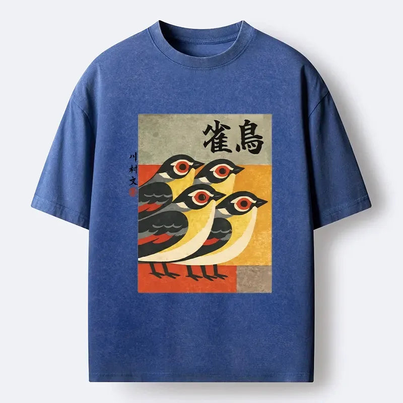 Vintage Sparrow Graphic Tee for Gift