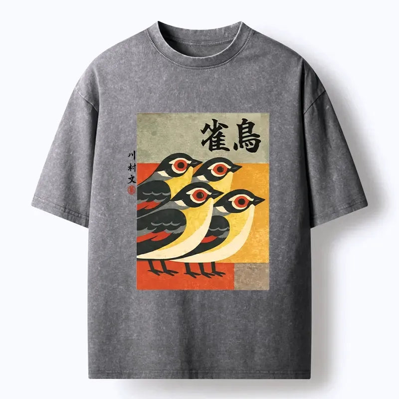 Vintage Sparrow Graphic Tee for Gift