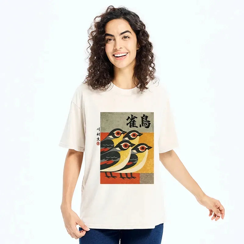 Retro Japanese Print T-Shirt Free Shipping