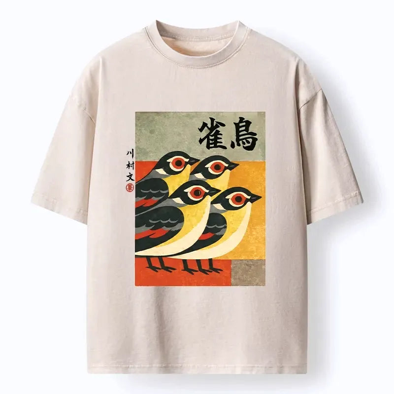 Retro Japanese Print T-Shirt Free Shipping