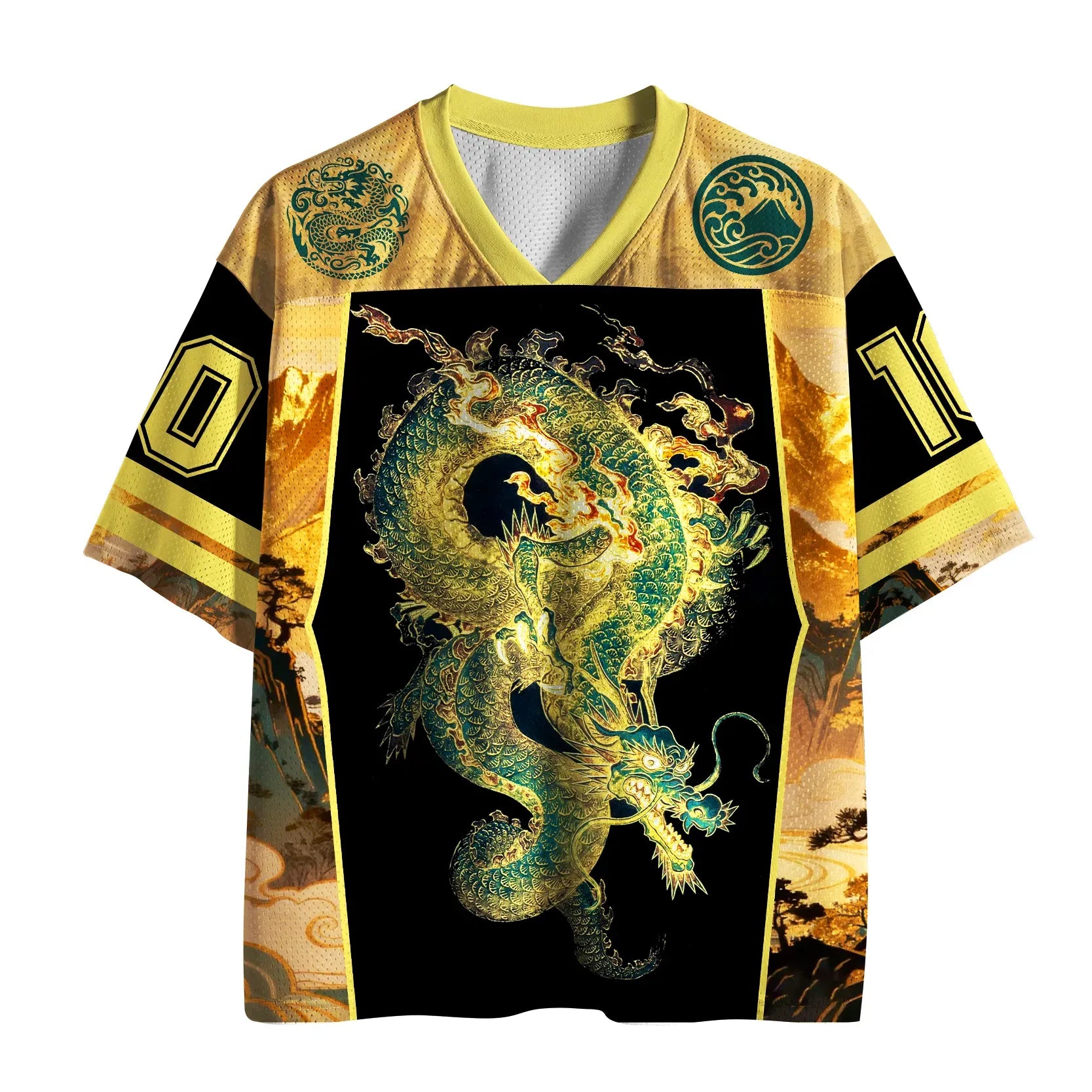 Japanese Style Dragon Mesh Jersey Streetwear