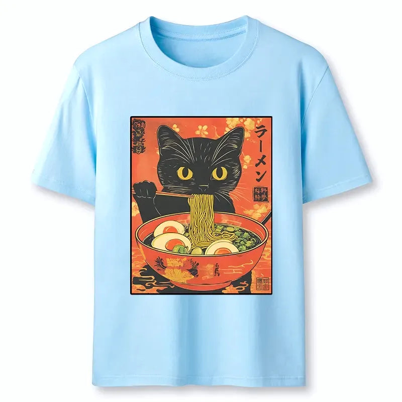 Japanese Hungry Cat Ramen T-Shirt