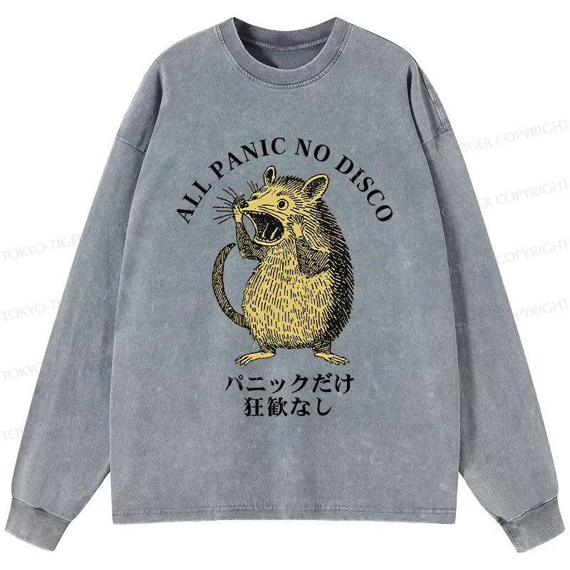 Kyoto-Lion All Panic No Disco Washed Long Sleeve T-Shirt