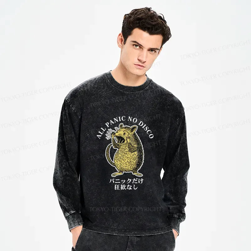 Kyoto-Lion washed long sleeve t-shirt