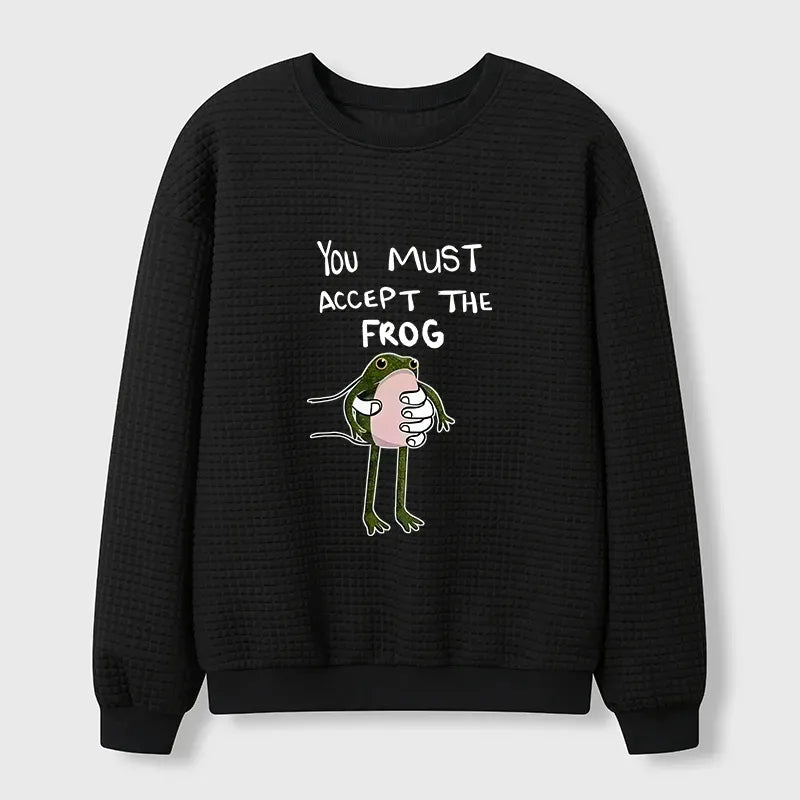 Japanese Frog Waffle Sweatshirt for Streetwear