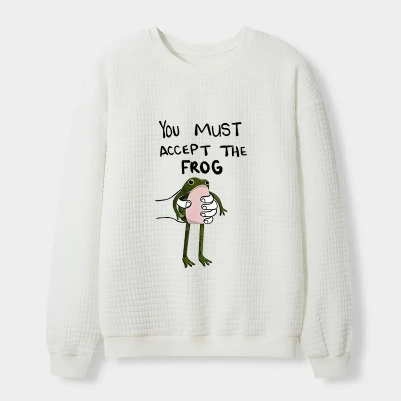 Kyoto-Lion Accept This Frog Waffle Sweatshirt