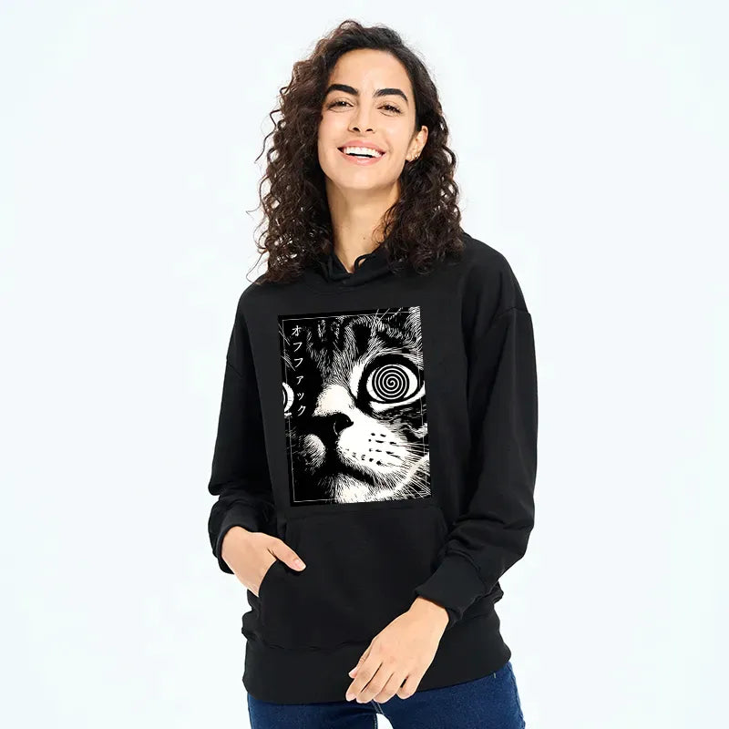 classic japanese cat hoodie for daily wear