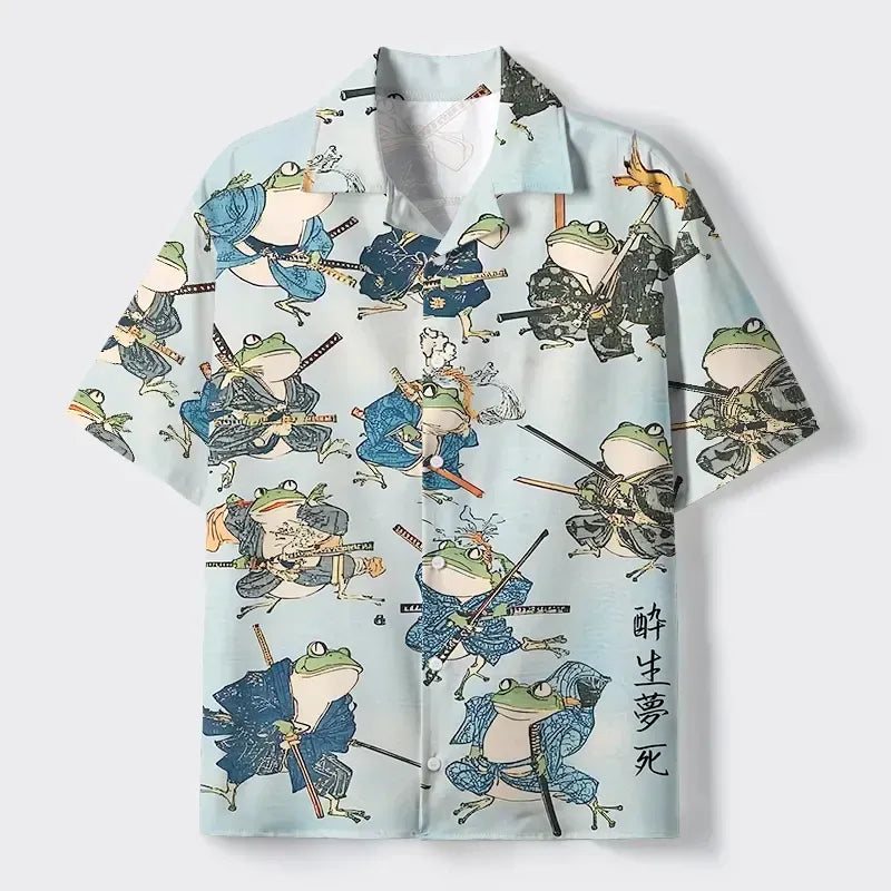 Vintage Japanese Frog Shirt for Summer
