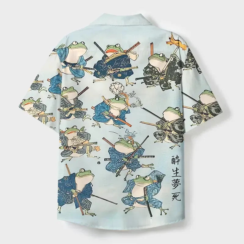 Vintage Japanese Frog Shirt for Summer