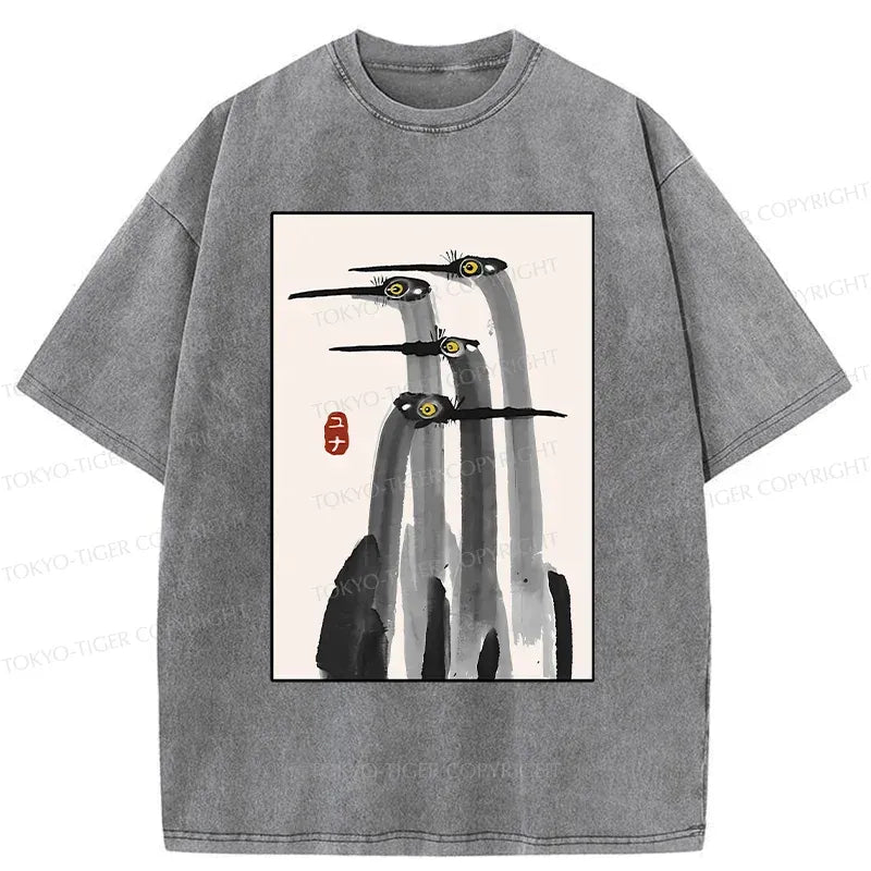 Vintage Japanese Crane T-Shirt Gift for Him