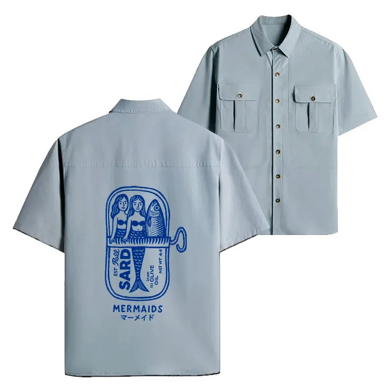 Japanese Mermaid Shirt for Streetwear