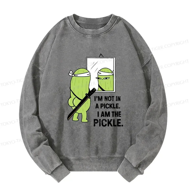 Kyoto-Lion Funny I Am The Pickle Washed Sweatshirt