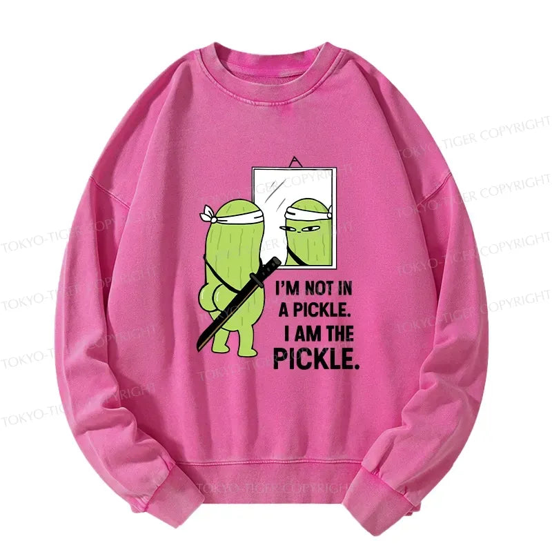 Kyoto-Lion Funny I Am The Pickle Washed Sweatshirt
