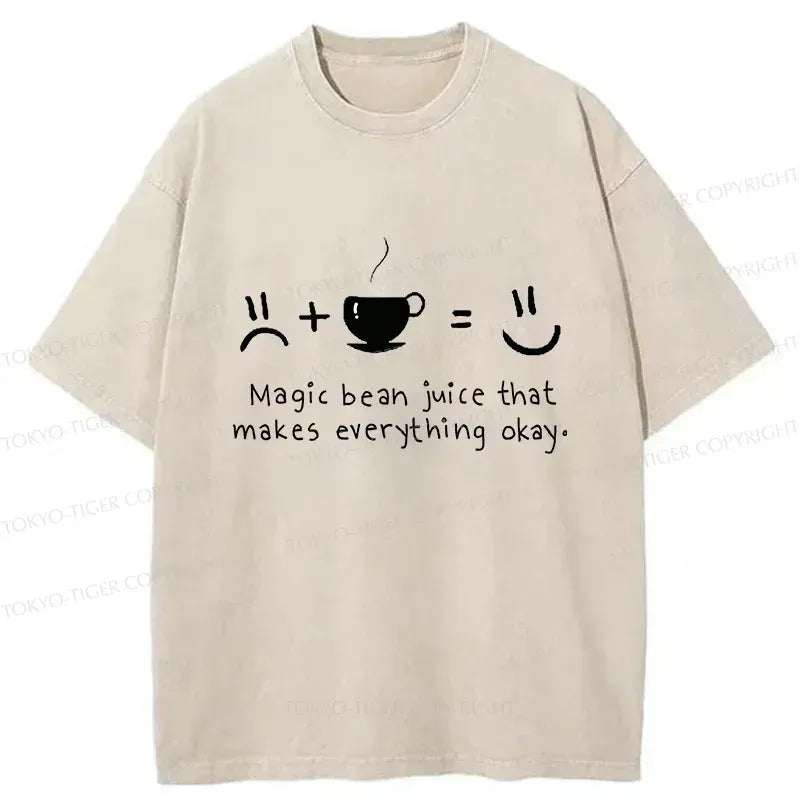 Kyoto-Lion Magic Coffee Beans Washed T-Shirt