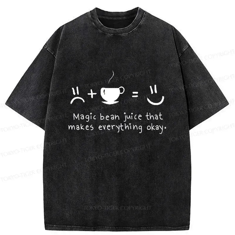 Kyoto-Lion Magic Coffee Beans Washed T-Shirt