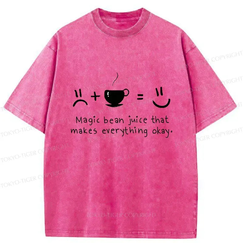 Kyoto-Lion Magic Coffee Beans Washed T-Shirt