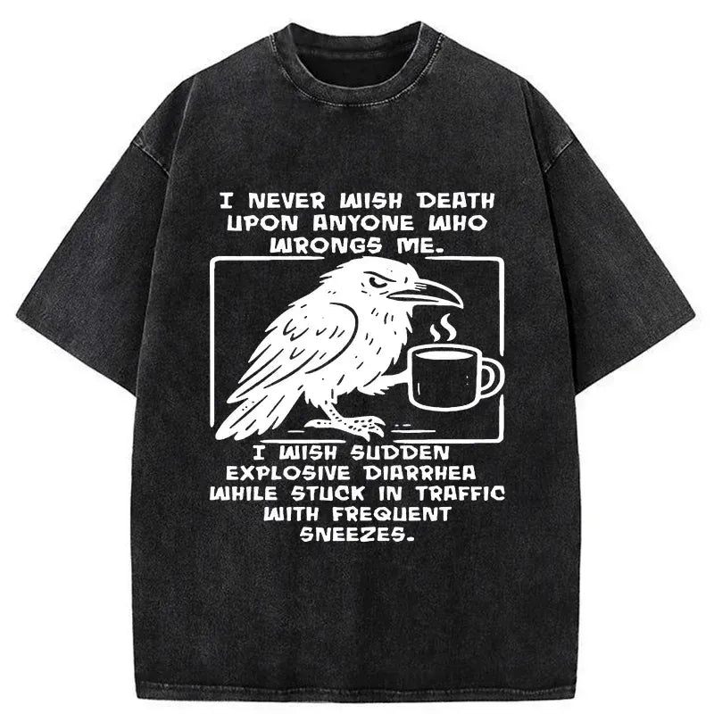 Kyoto-Lion Curse Of The Raven Washed T-Shirt
