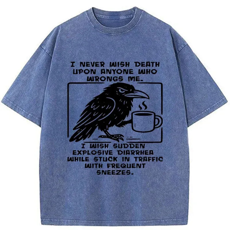 Kyoto-Lion Curse Of The Raven Washed T-Shirt