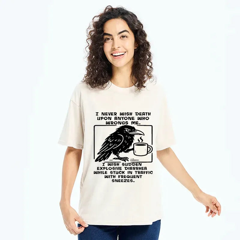 Kyoto-Lion Curse Of The Raven Washed T-Shirt