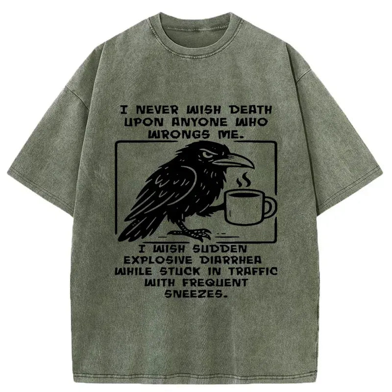 Kyoto-Lion Curse Of The Raven Washed T-Shirt