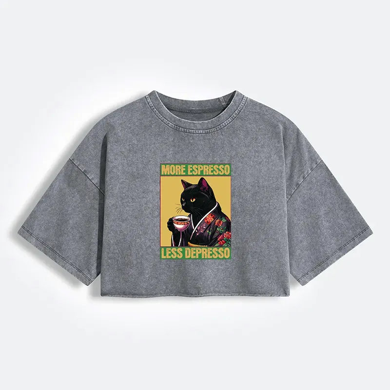 Ukiyo-e style casual crop top for women