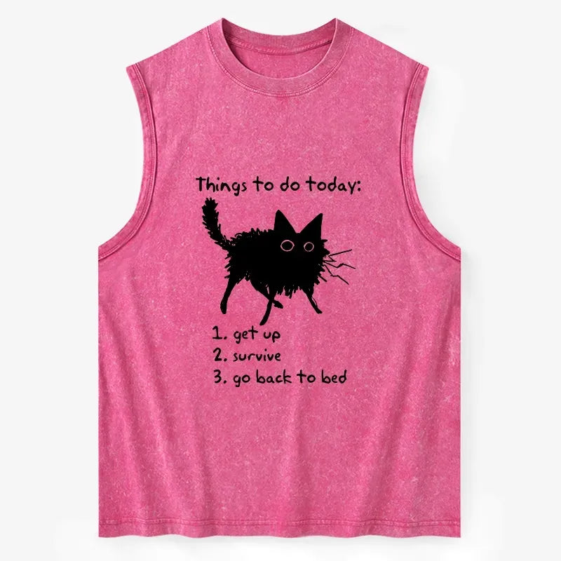 Japanese Lazy Cat Sleeveless Tank for Weekend