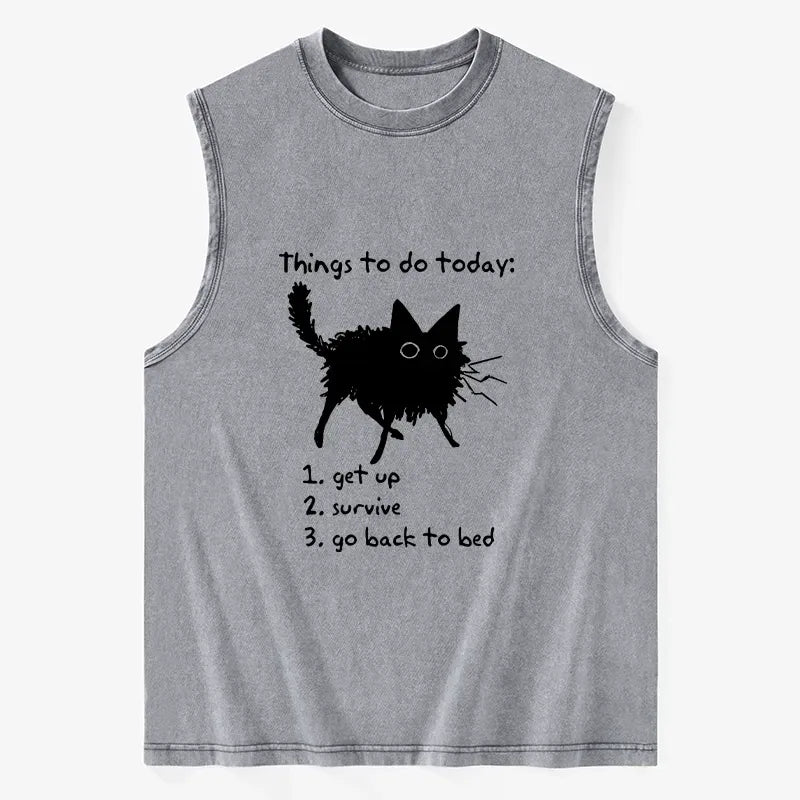 Japanese Lazy Cat Sleeveless Tank for Weekend