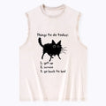 Kyoto-Lion Lazy Cat Survive Day Funny Meme Washed Tank