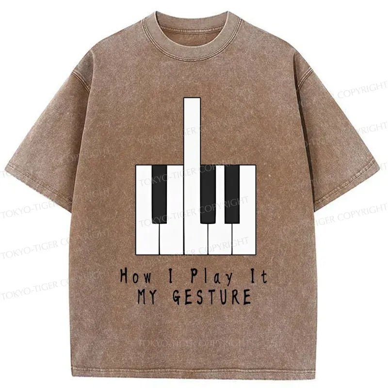 Unisex cotton t-shirt with piano gesture