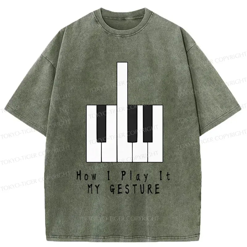 Unisex cotton t-shirt with piano gesture