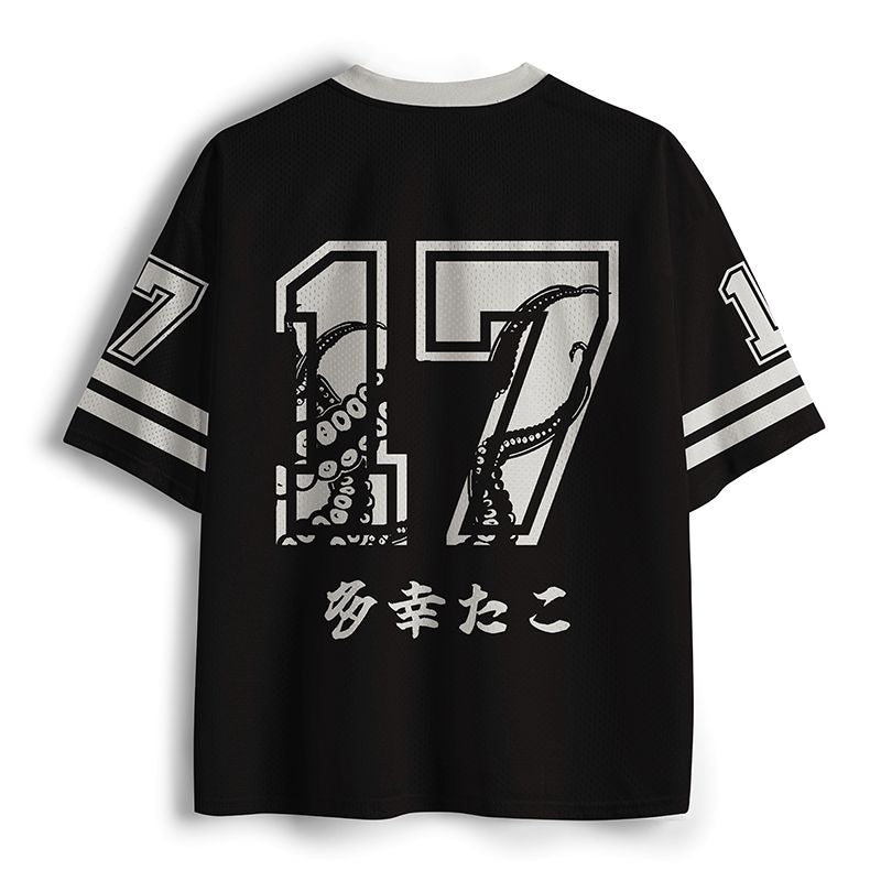 Kyoto-Lion Octopus Japanese Calligraphy Mesh Jersey