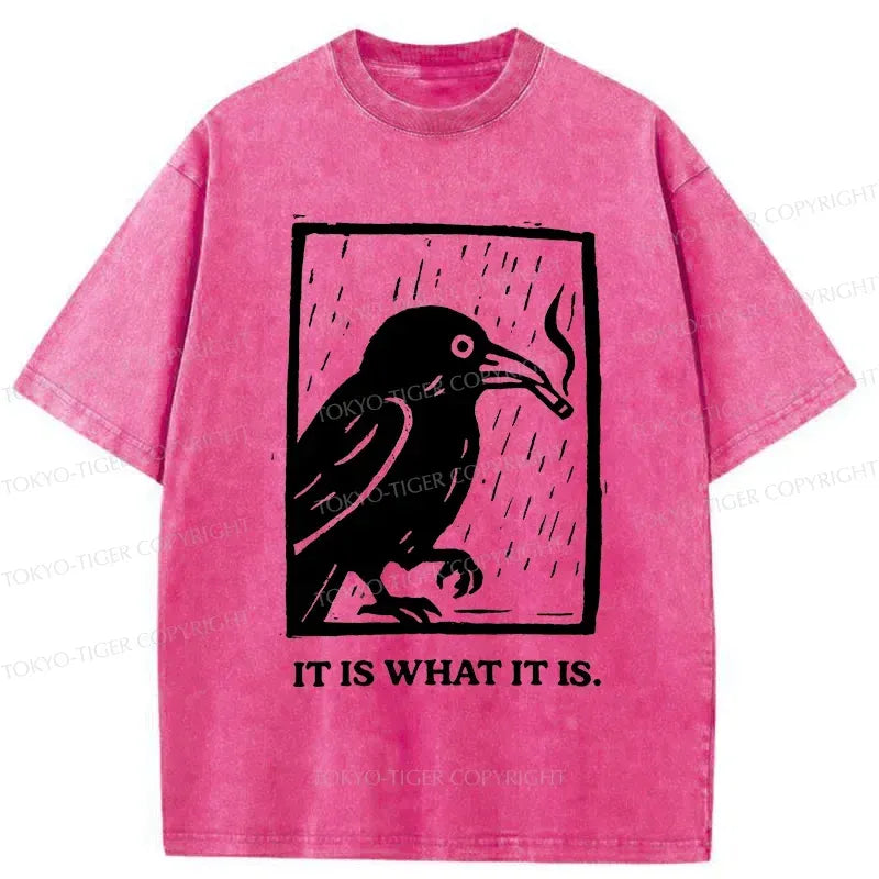 Kyoto-Lion Smoking Crow Washed T-Shirt