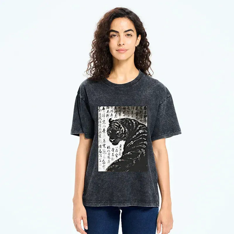 Japanese Woodcut Tiger Unisex T-Shirt