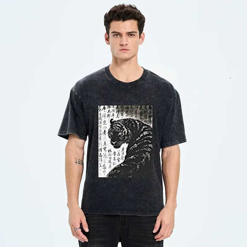 Japanese Woodcut Tiger Unisex T-Shirt