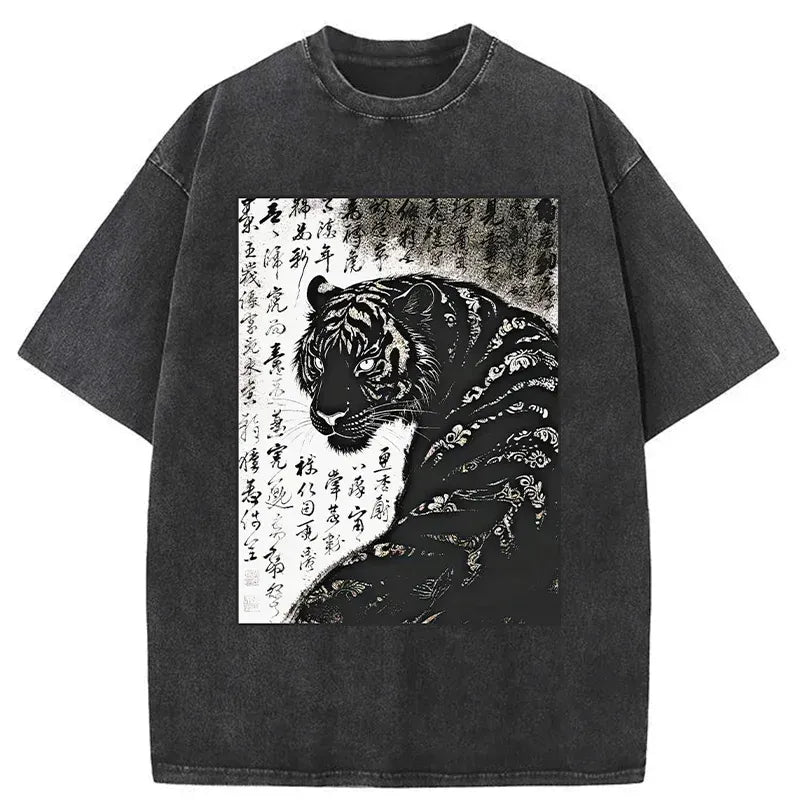 Washed Tiger Tee for Casual Daily Wear