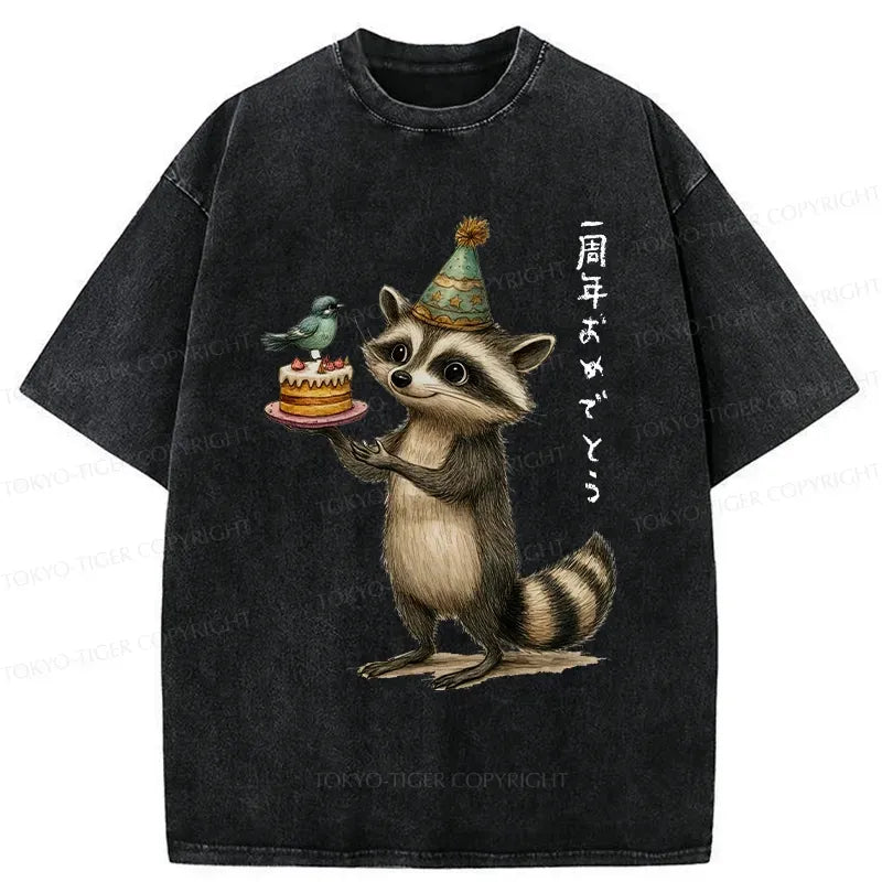 Kyoto-Lion Happy First Anniversary Washed T-Shirt