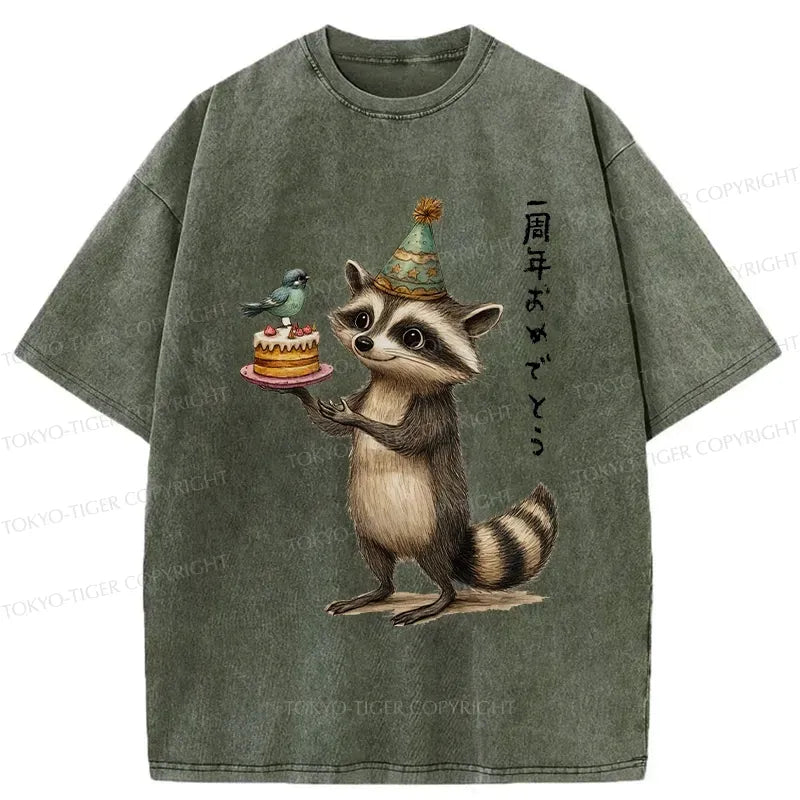 Kyoto-Lion Happy First Anniversary Washed T-Shirt