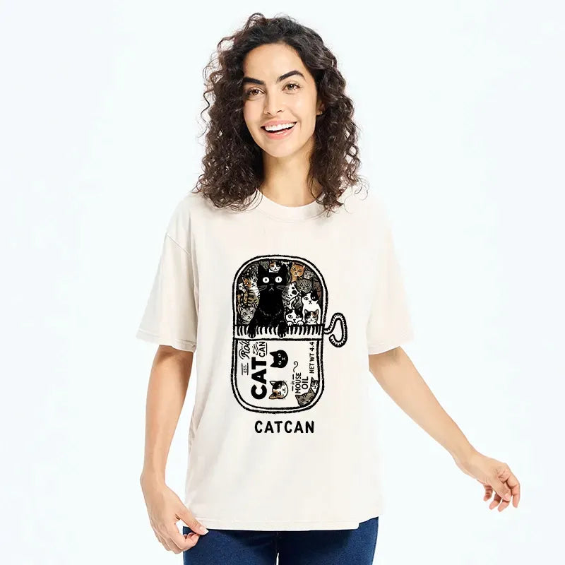 Japanese Vintage Washed Cat T-Shirt