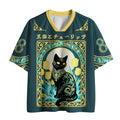Kyoto-Lion Black Cat Tulip Mesh Jersey