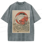 Crane and Waves Washed T-Shirt